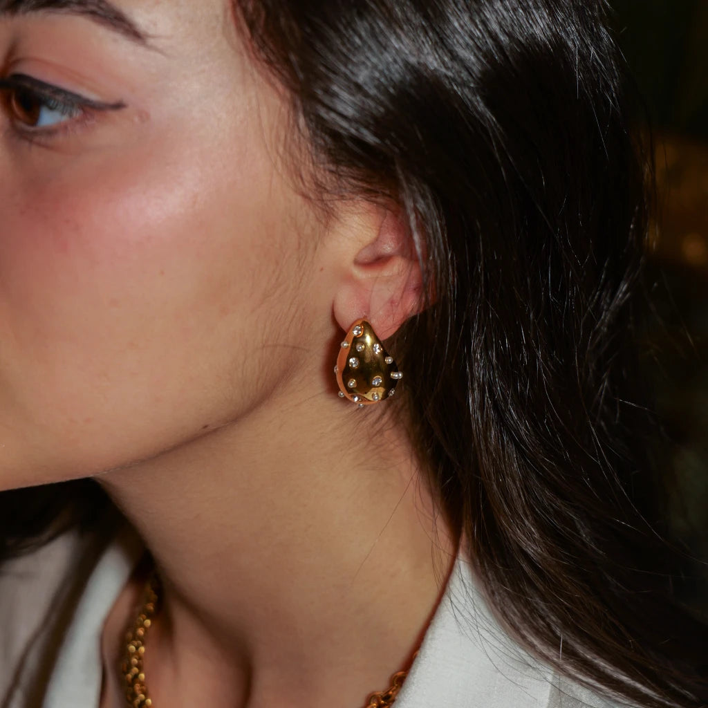 Gold Tear Orecchini