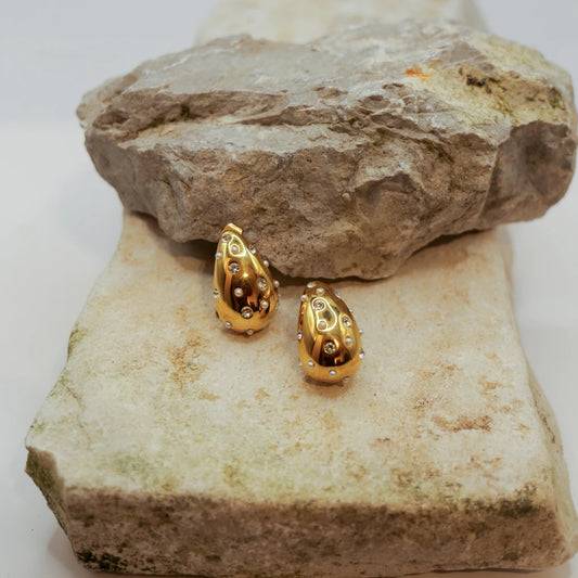 Gold Tear Orecchini
